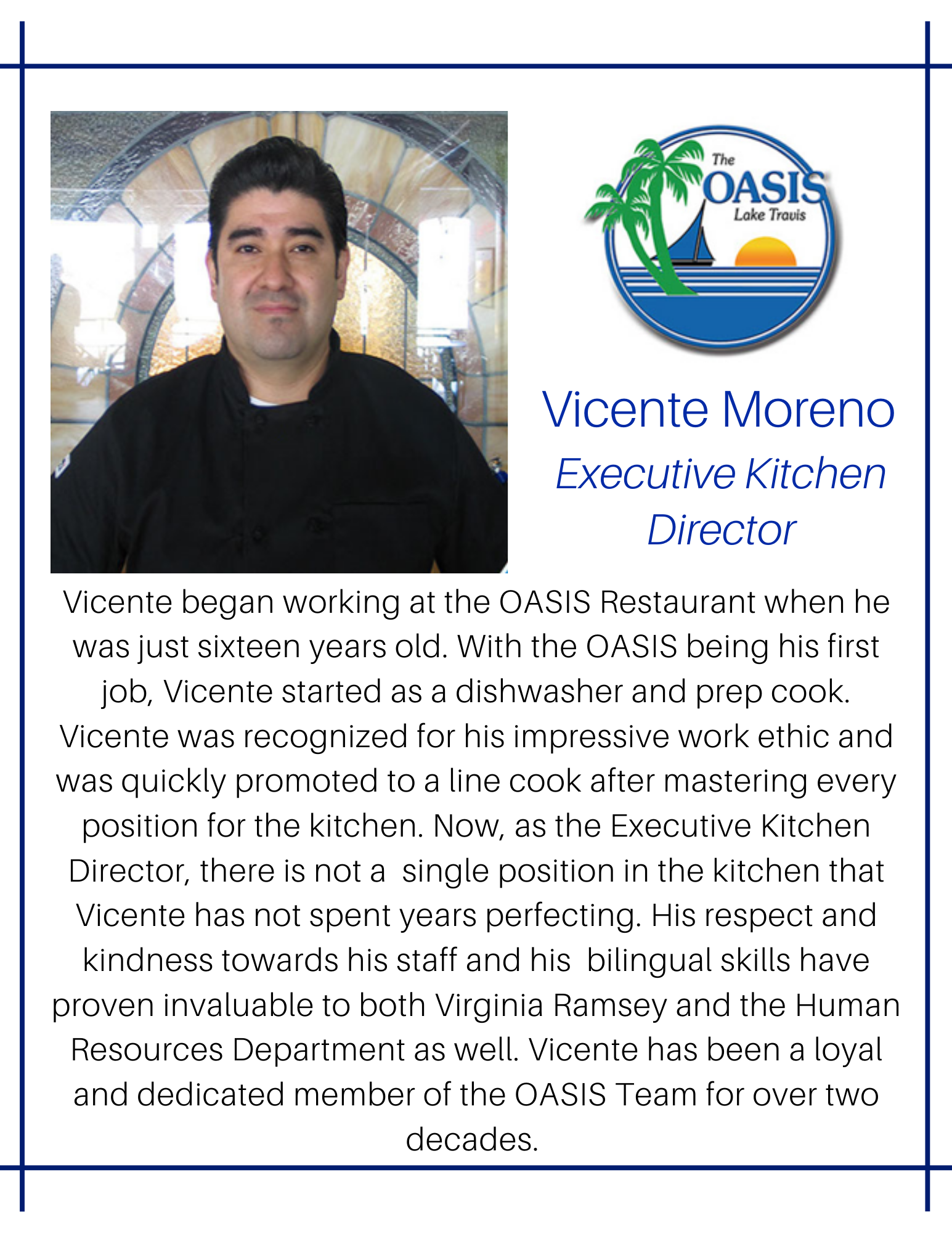 Executive Kitchen Director Vicente Moreno